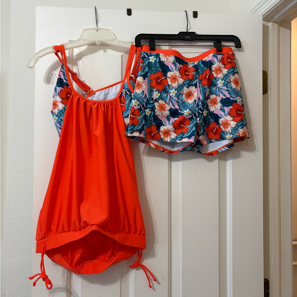 Floral Tankini and Shorts Set